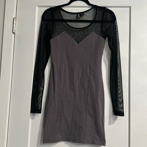 Women’s size 2 bodycon long mesh sleeve dress